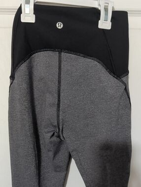 lululemon athletica Kids' Two-Tone Performance Leggings - Black & Charcoal